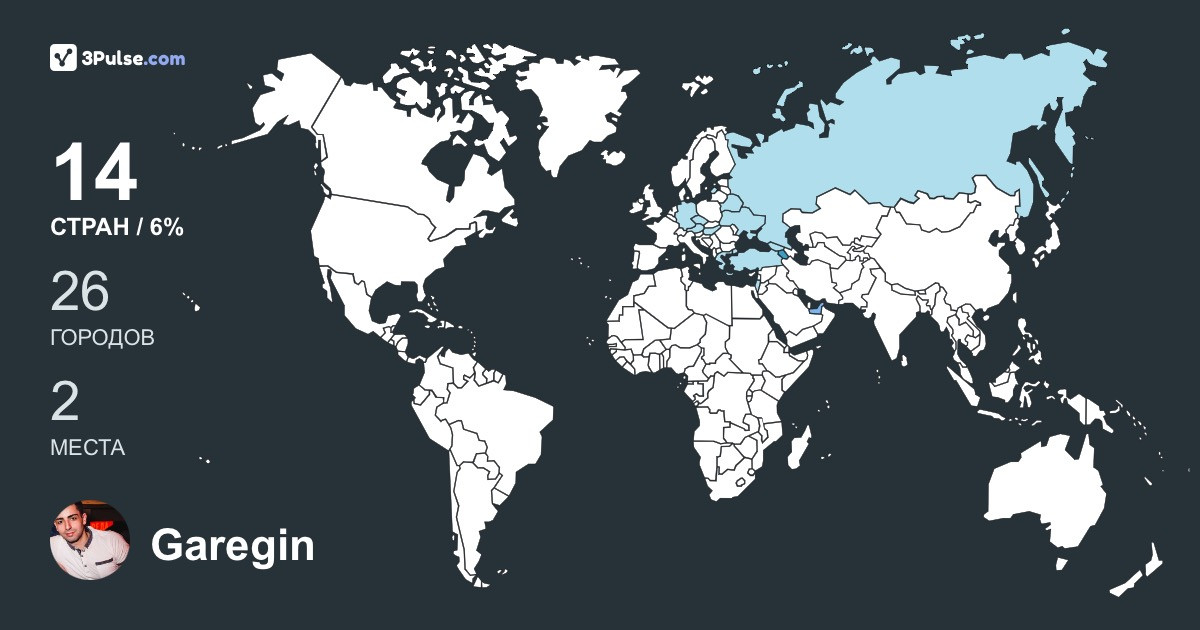 Garegin Avagyan's Travel Map Image