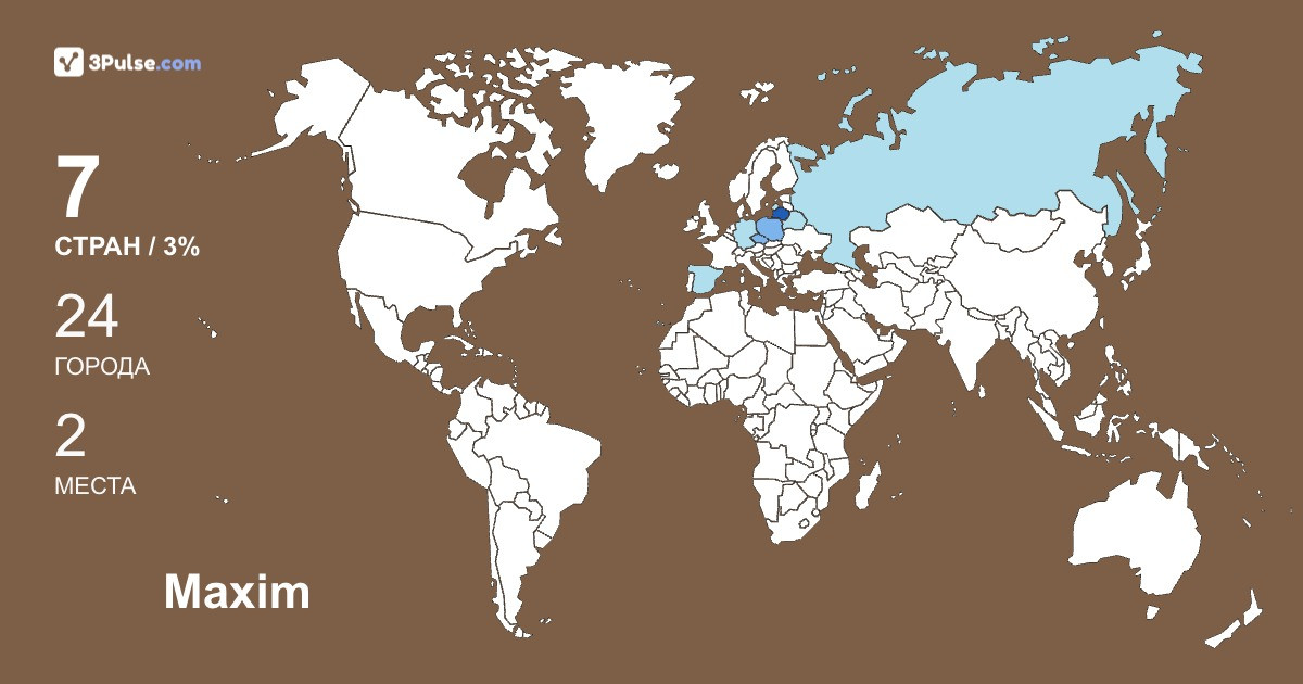 Изображение Карты путешествий Maxim Sheko