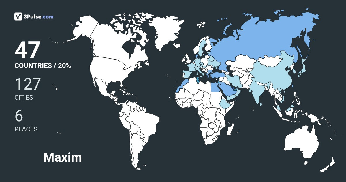 Maxim Kolenko's Travel Map Image