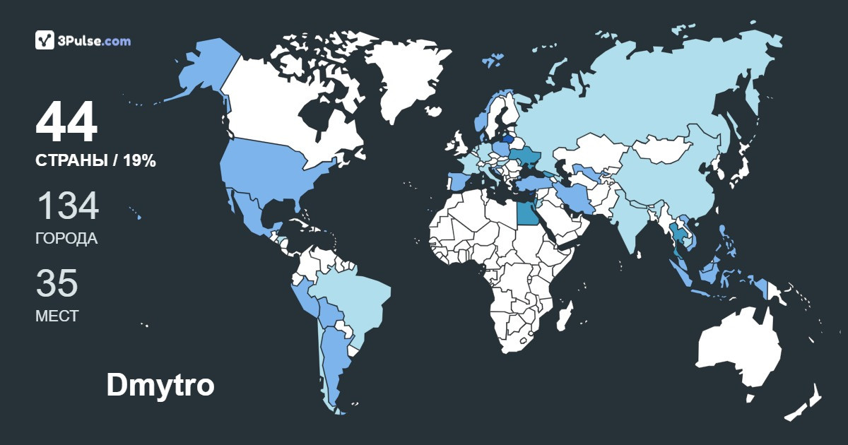 Изображение Карты путешествий Dmytro Dulov