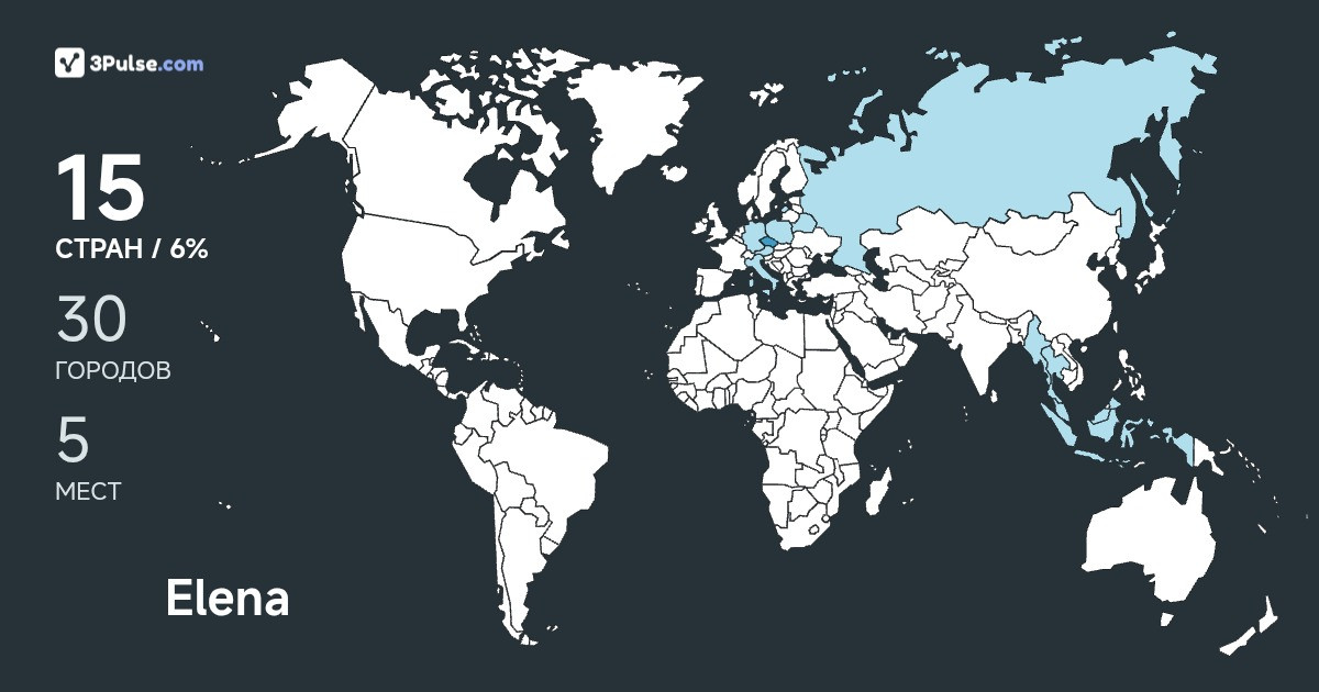 Elena Trofimenko's Travel Map Image