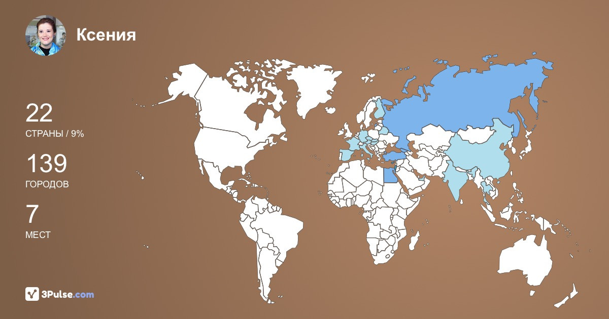 Ксения Ушакова's Travel Map Image