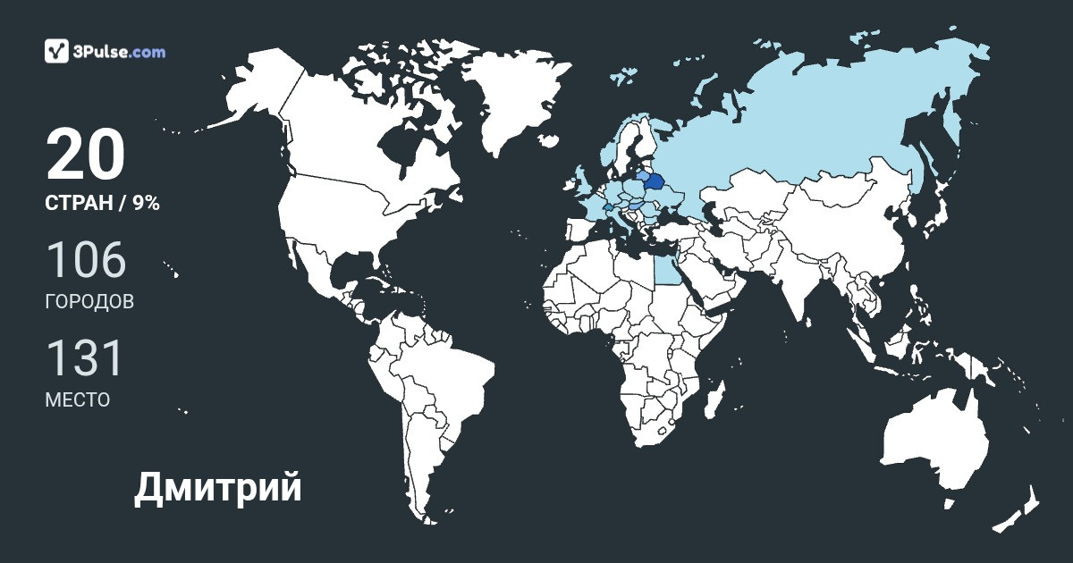 Дмитрий Хихлуха's Travel Map Image