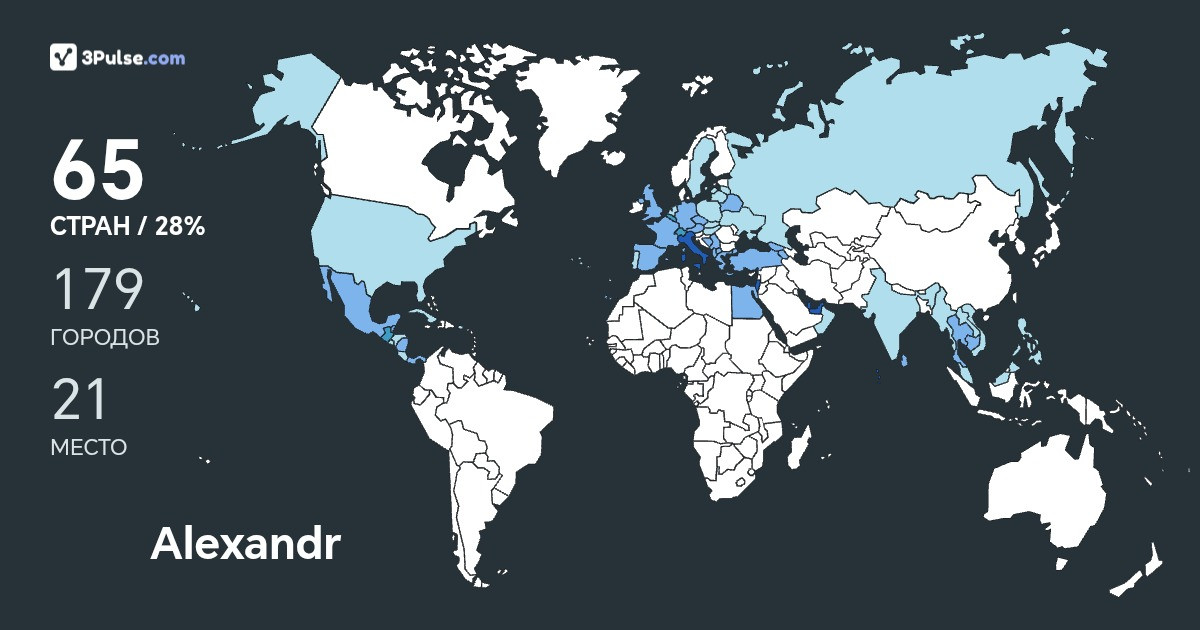 Alexandr Psarev's Travel Map Image