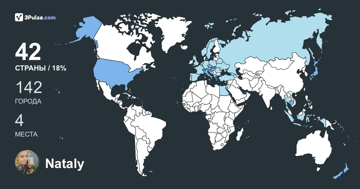 Nataly Dudnik's Travel Map Image
