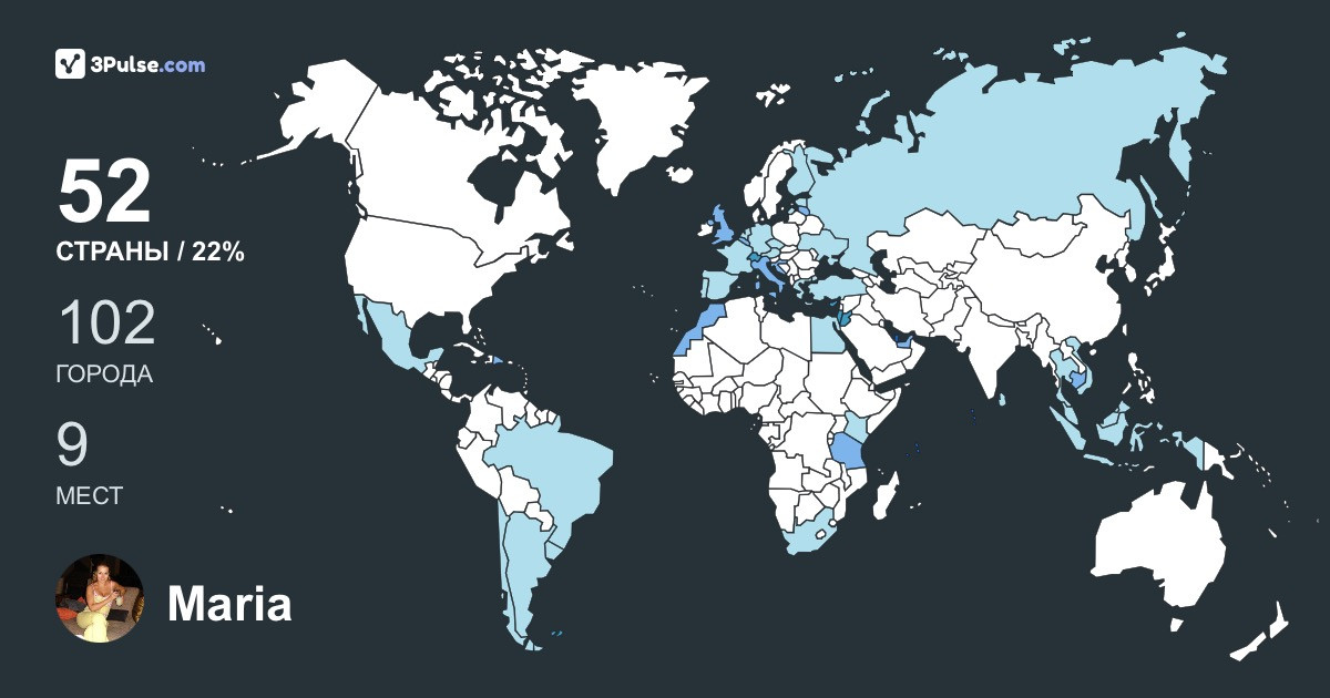Maria Tartakovskaya's Travel Map Image