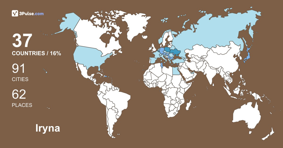 Iryna Maievska's Travel Map Image