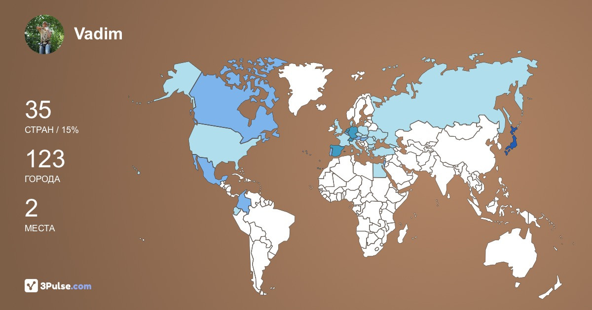 Vadim Burtan's Travel Map Image
