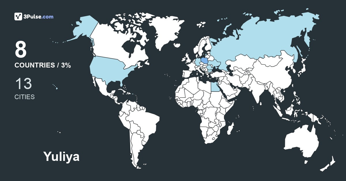 Yuliya Gulakova's Travel Map Image