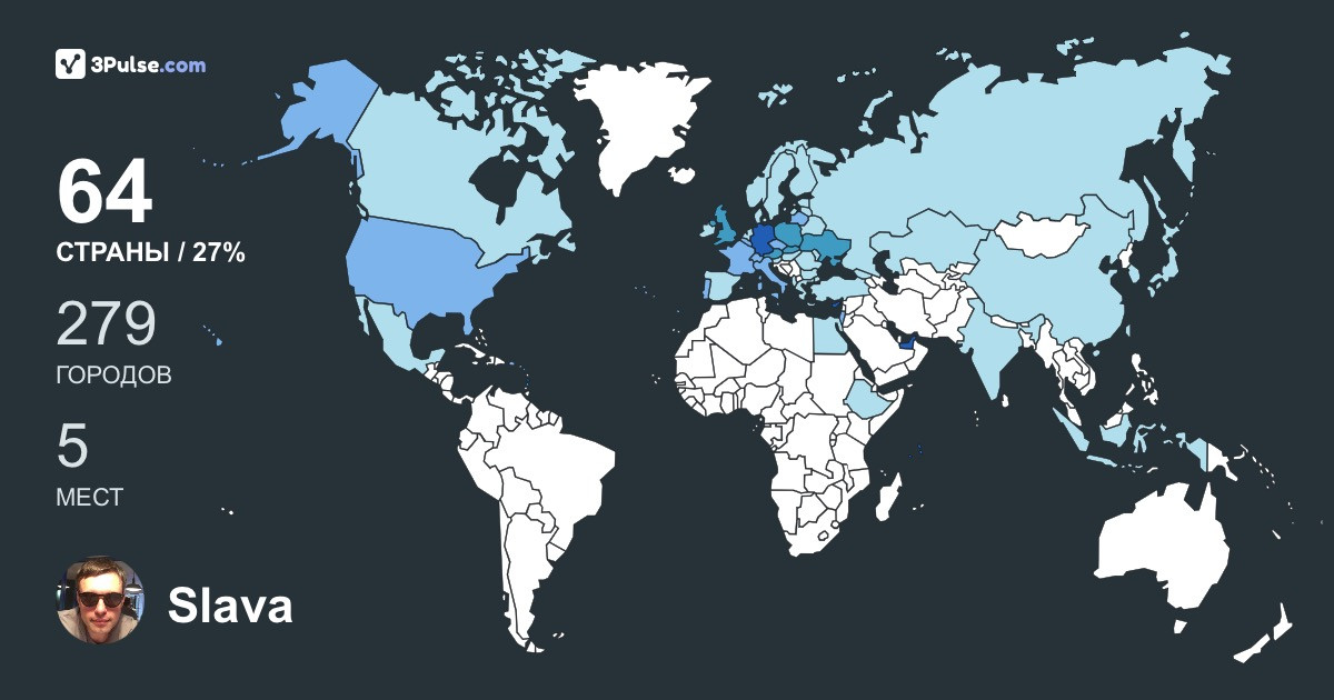 Slava Sukharevskyy's Travel Map Image