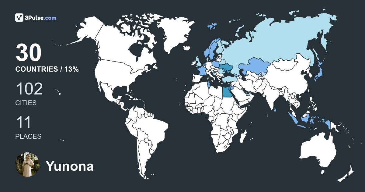 Yunona Lototska's Travel Map Image