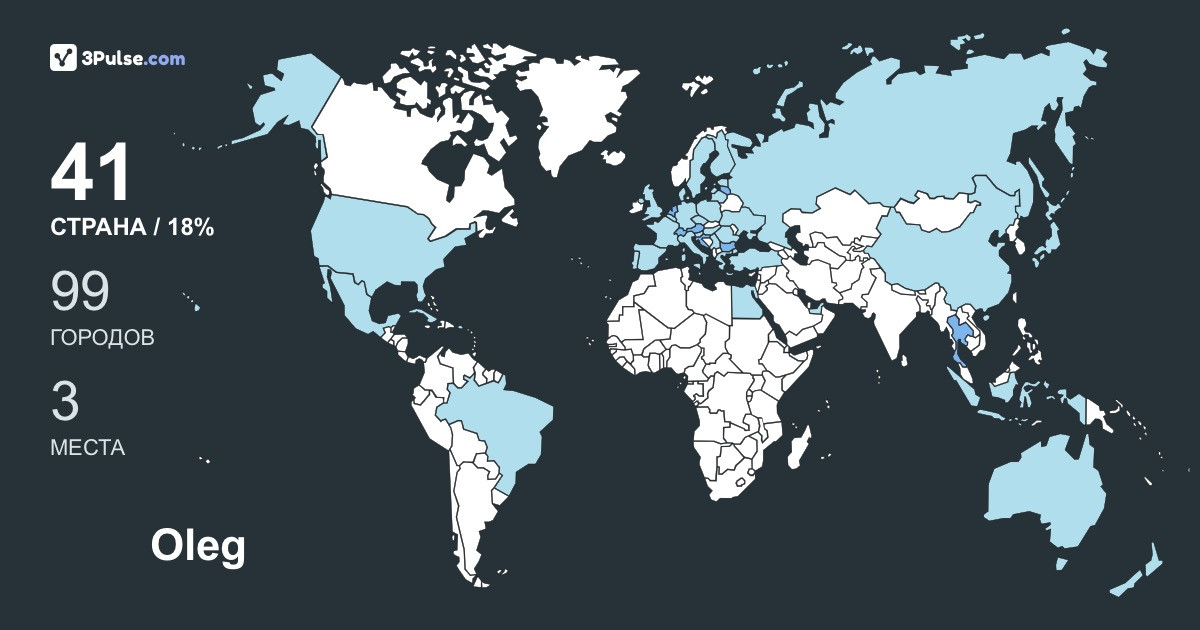 Oleg Povarov's Travel Map Image