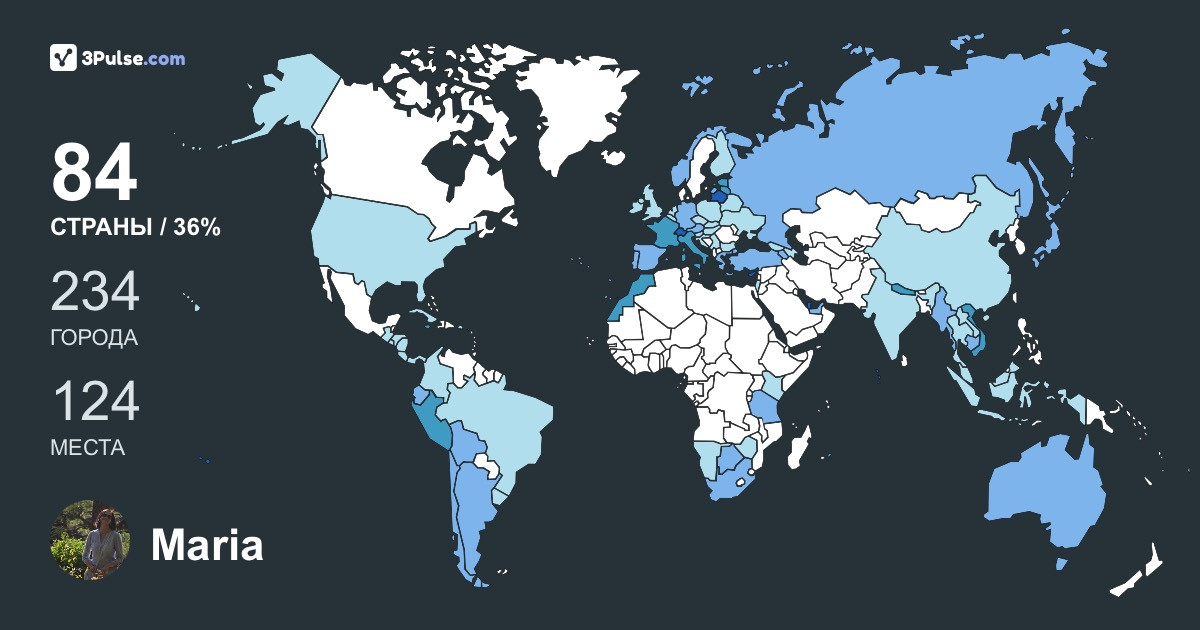 Maria Elchinova's Travel Map Image