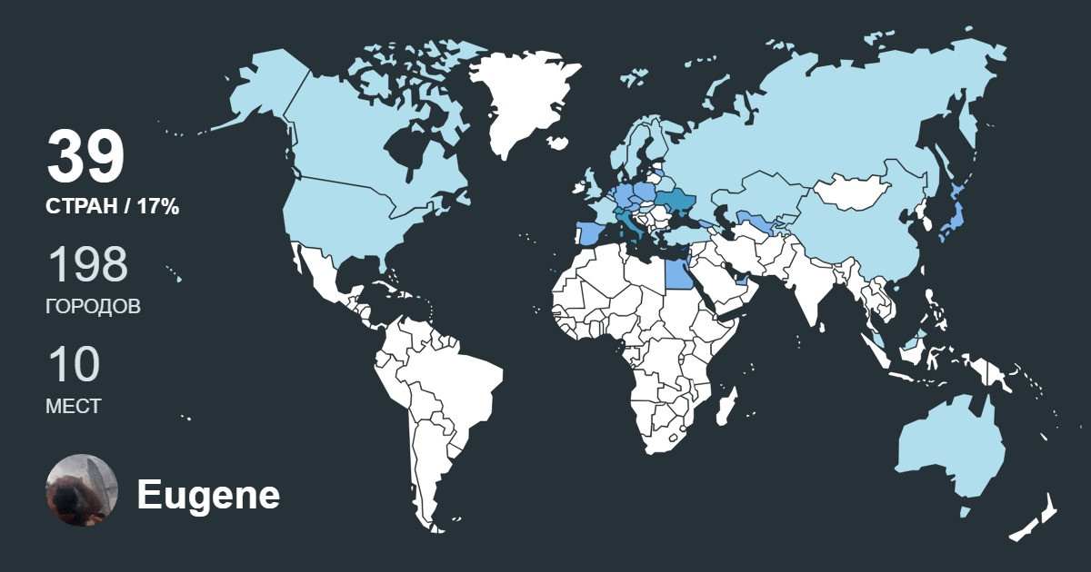 Eugene Kochkin's Travel Map Image
