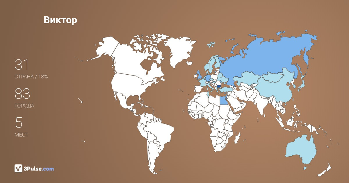 Виктор Козодой's Travel Map Image