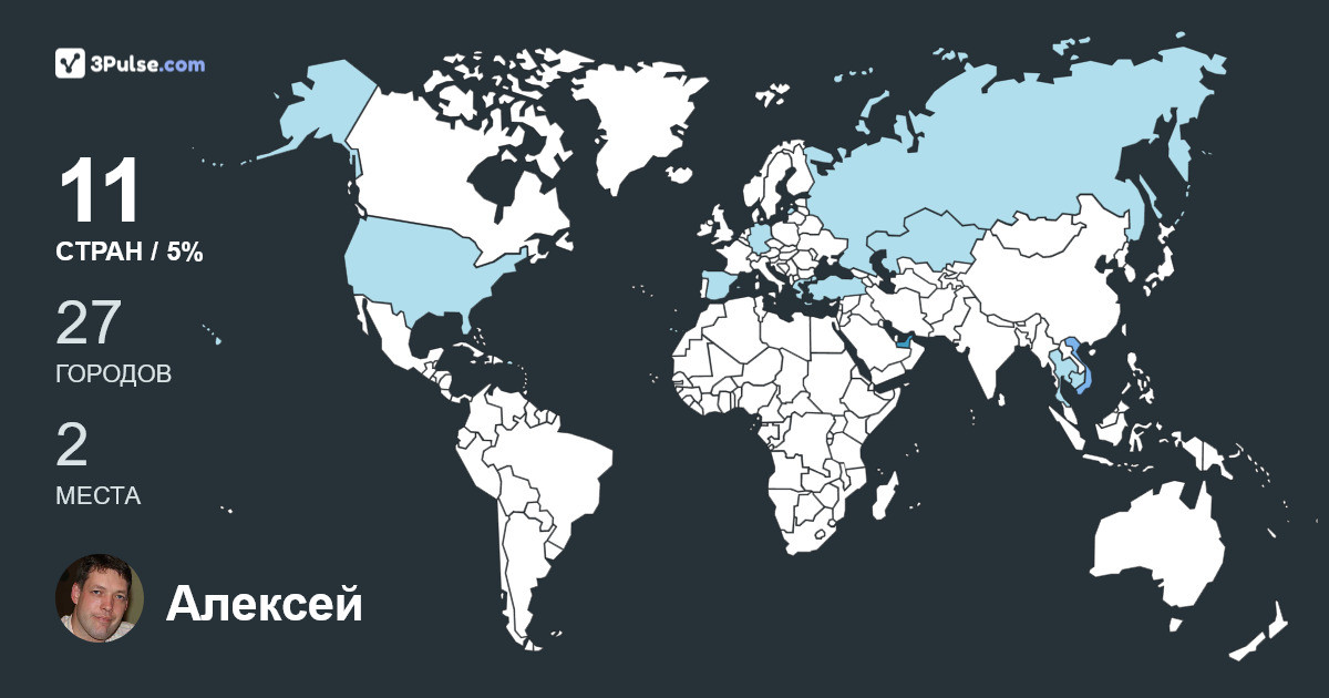 Алексей Ильин's Travel Map Image