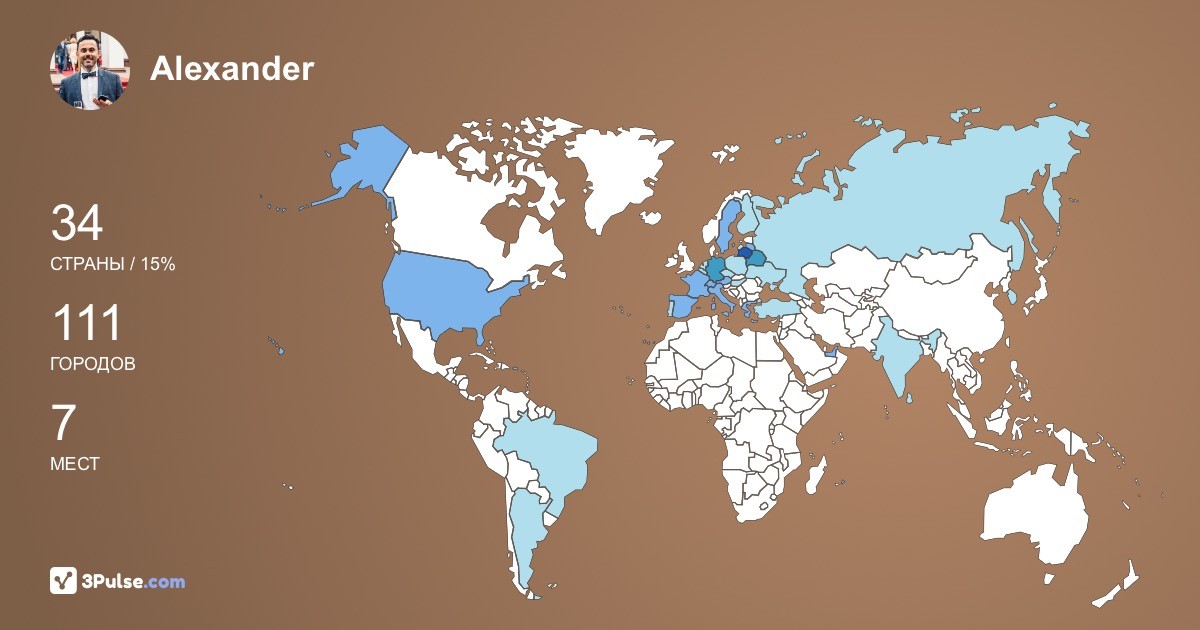 Alexander Demidovich's Travel Map Image