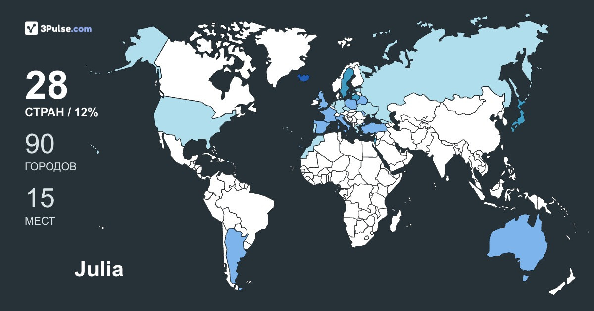 Julia Nirshberg's Travel Map Image