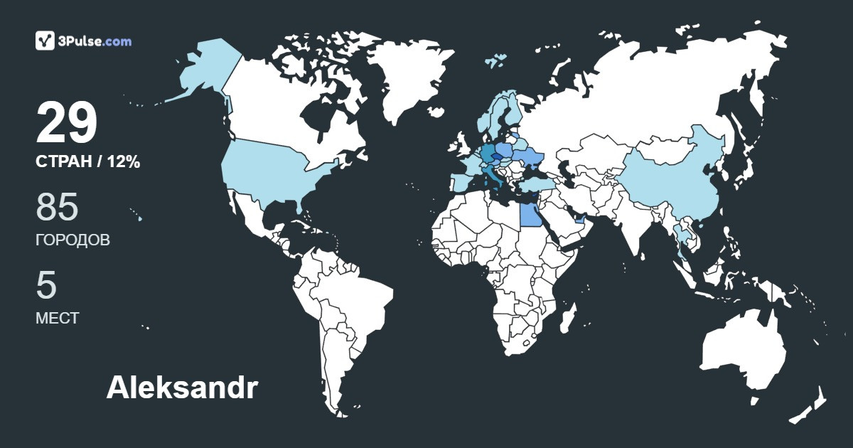 Aleksandr Zhurba's Travel Map Image