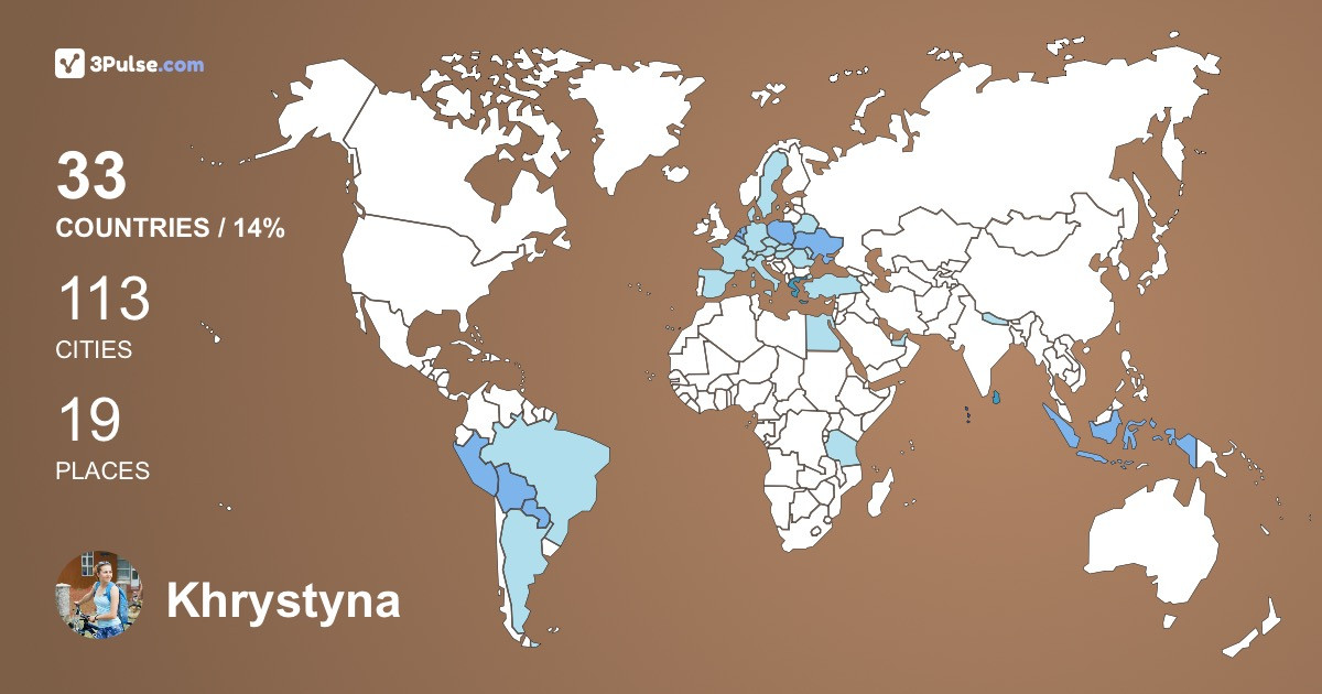 Khrystyna Romaniv's Travel Map Image