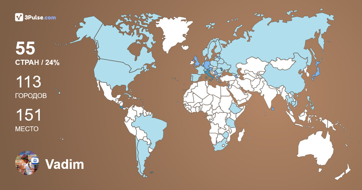 Vadim Kletinich's Travel Map Image
