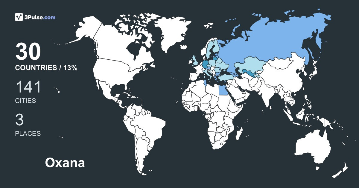 Oxana Larchenko's Travel Map Image