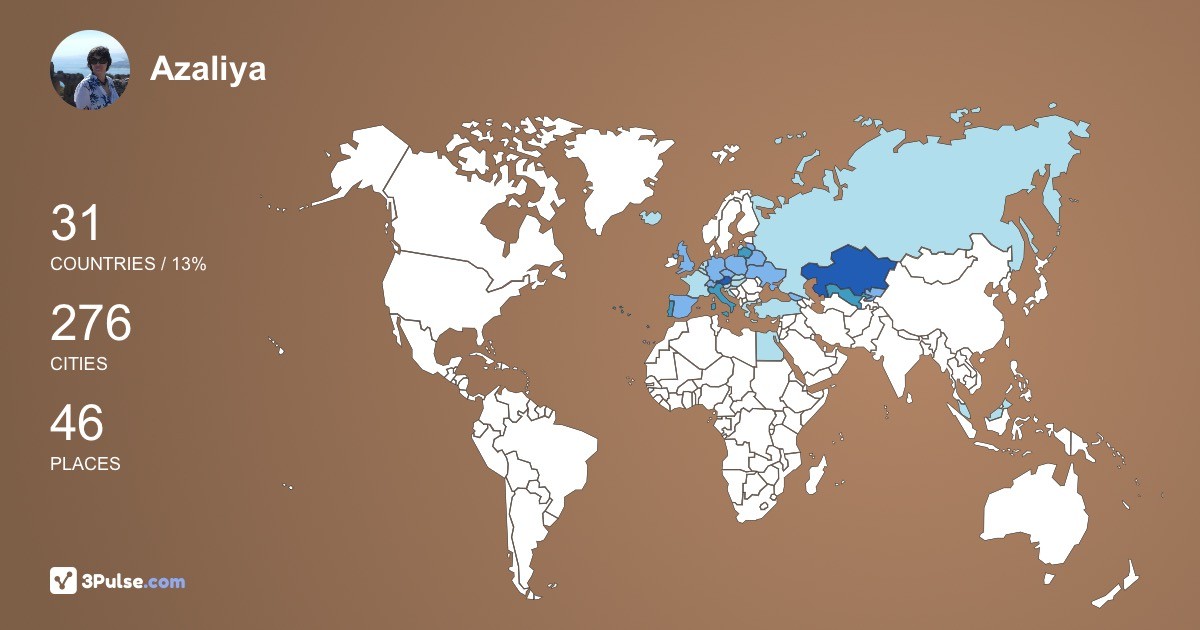 Azaliya Sagitova's Travel Map Image