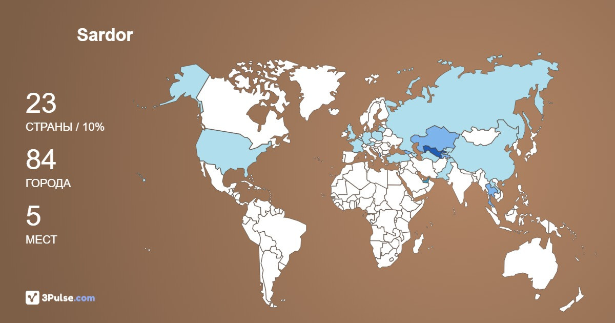 Sardor Atashikov's Travel Map Image