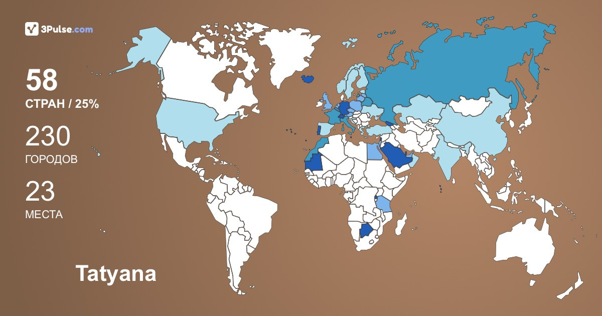 Tatyana von Wardenburg's Travel Map Image