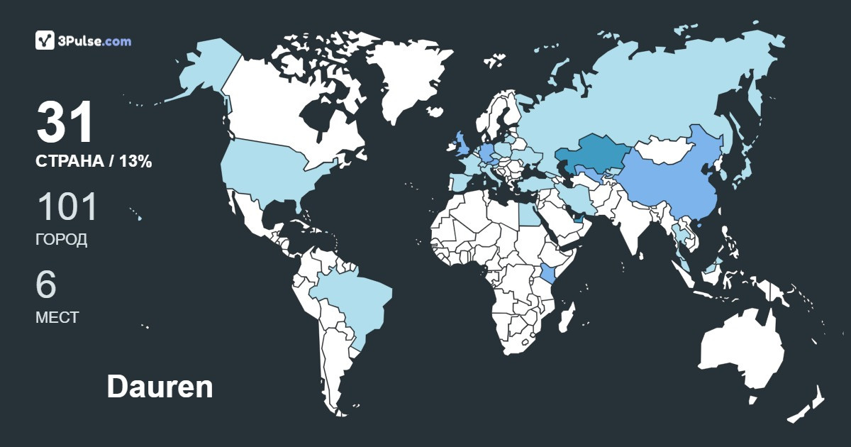 Dauren Baimagambetov's Travel Map Image