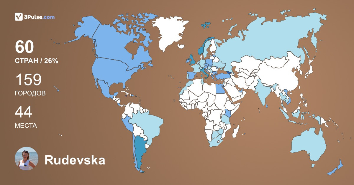 Rudevska Victoria's Travel Map Image