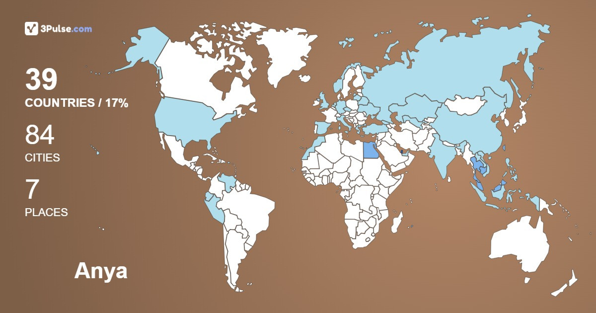 Anya Evteeva's Travel Map Image