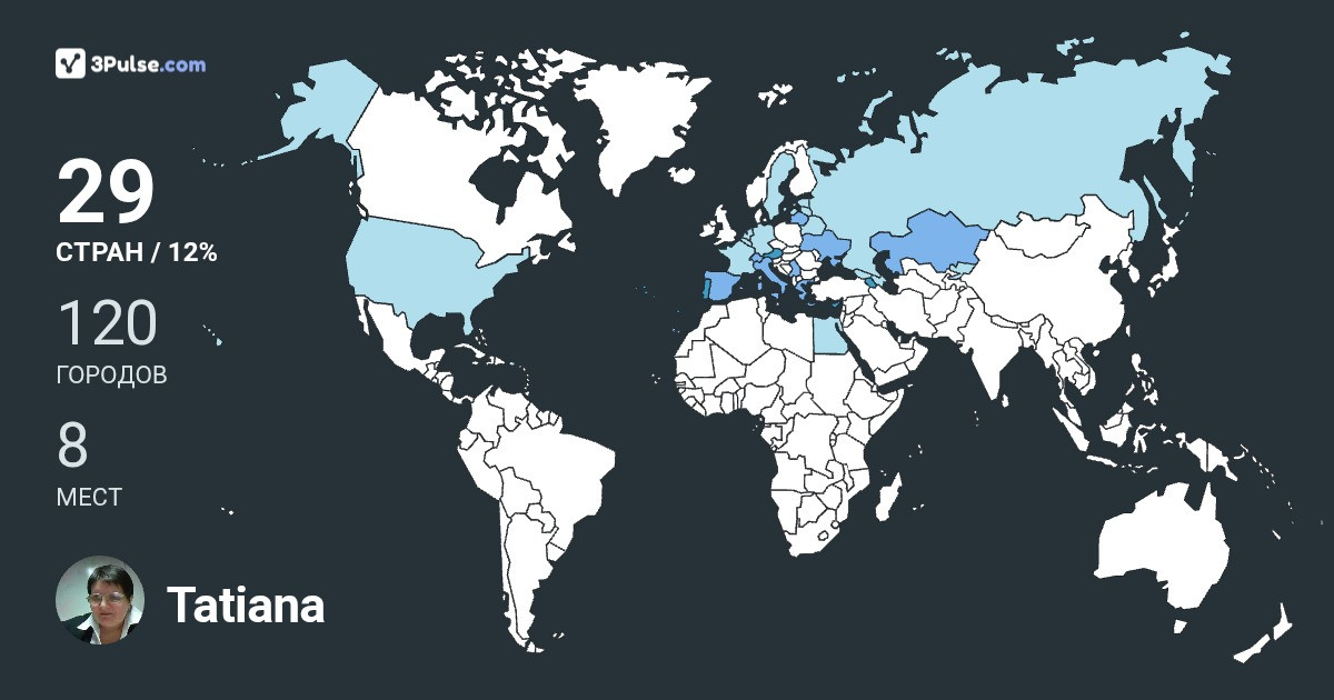 Tatiana Yaroshenko's Travel Map Image