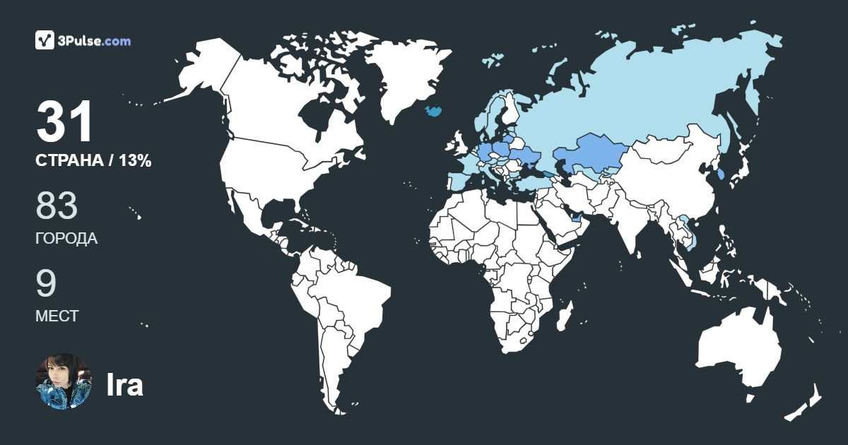 Изображение Карты путешествий Ira Sharapova
