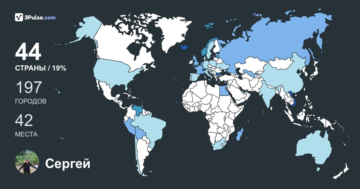 Сергей Негашев's Travel Map Image