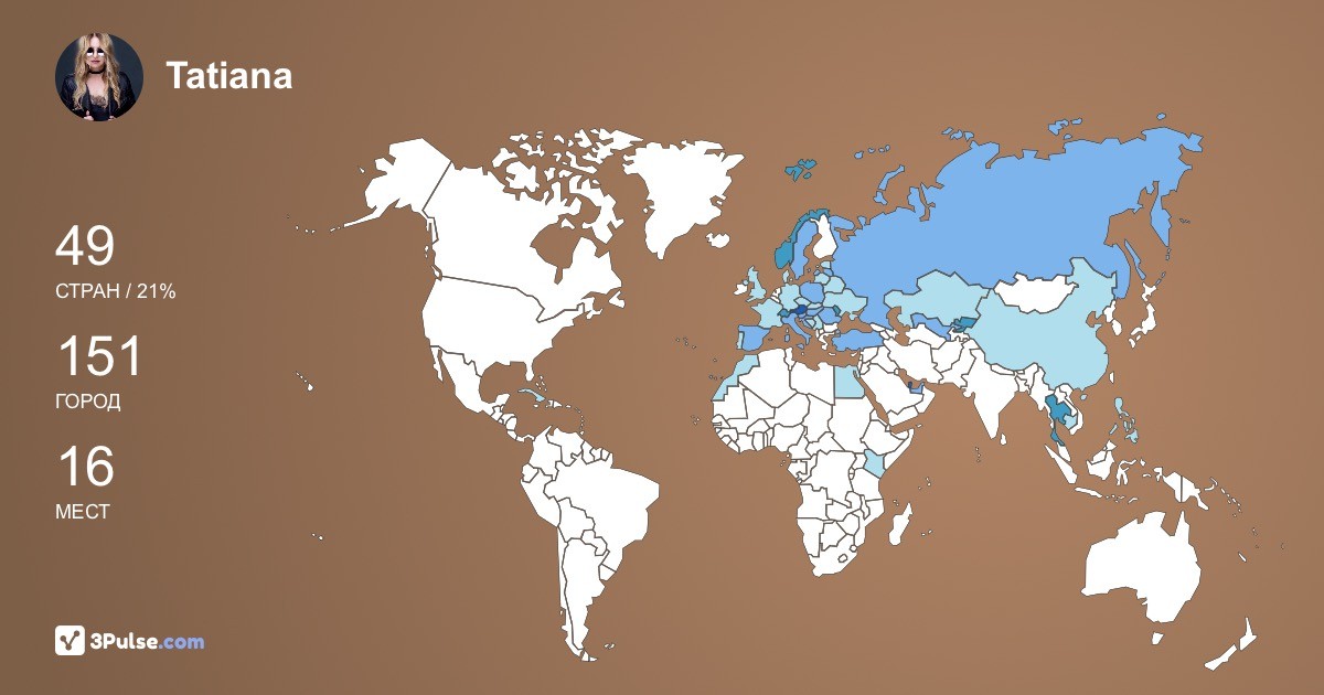 Tatiana Fomina's Travel Map Image