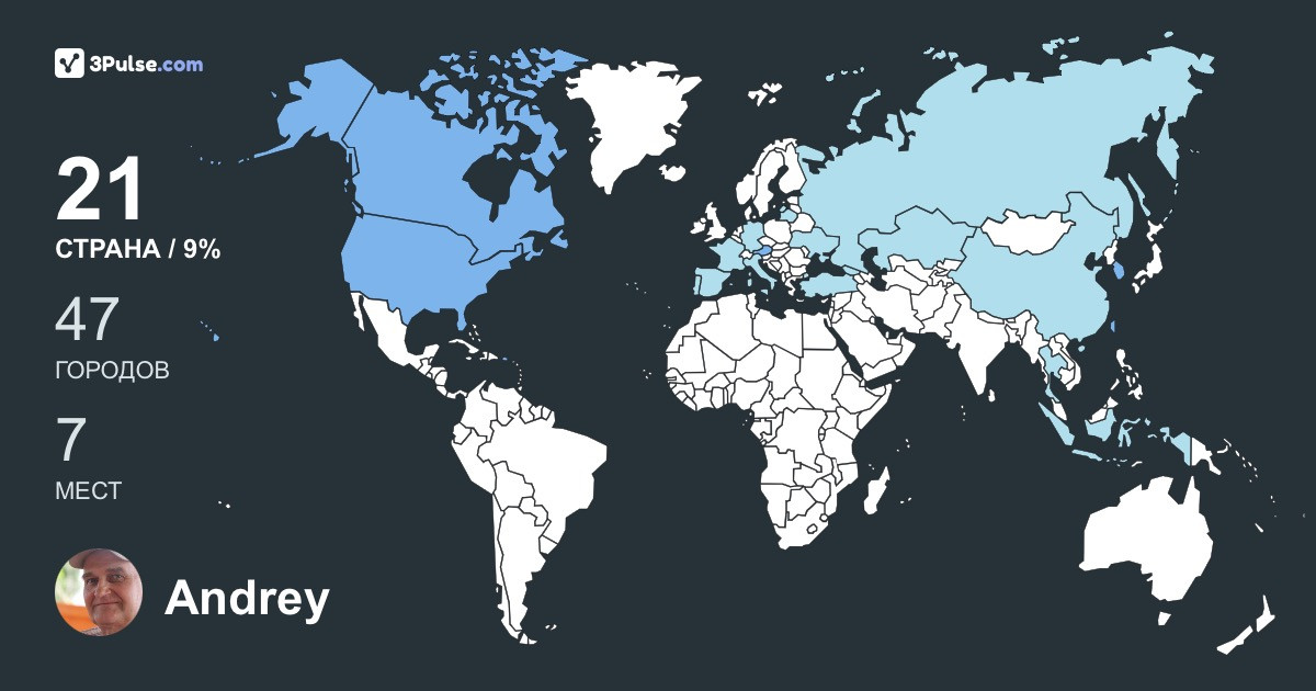 Andrey Konyushok's Travel Map Image