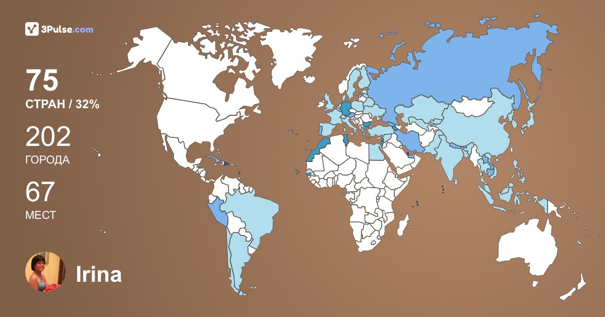 Irina Sukhova's Travel Map Image