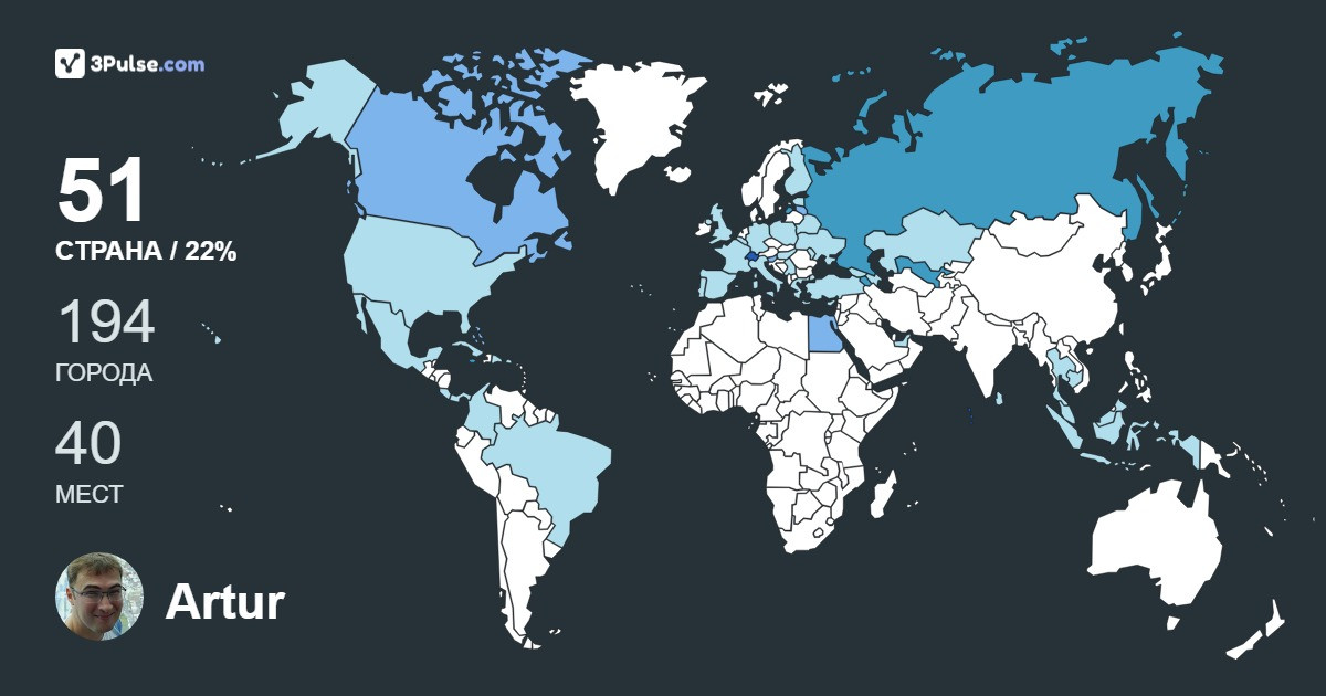 Изображение Карты путешествий Artur Sabitov