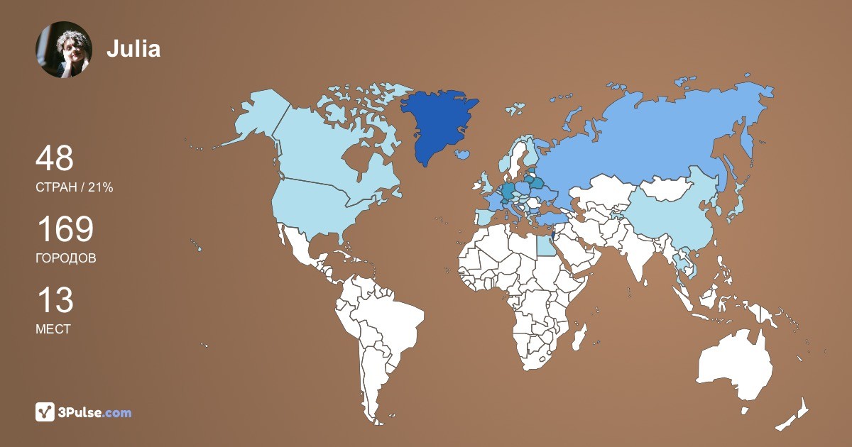 Julia Igonina's Travel Map Image