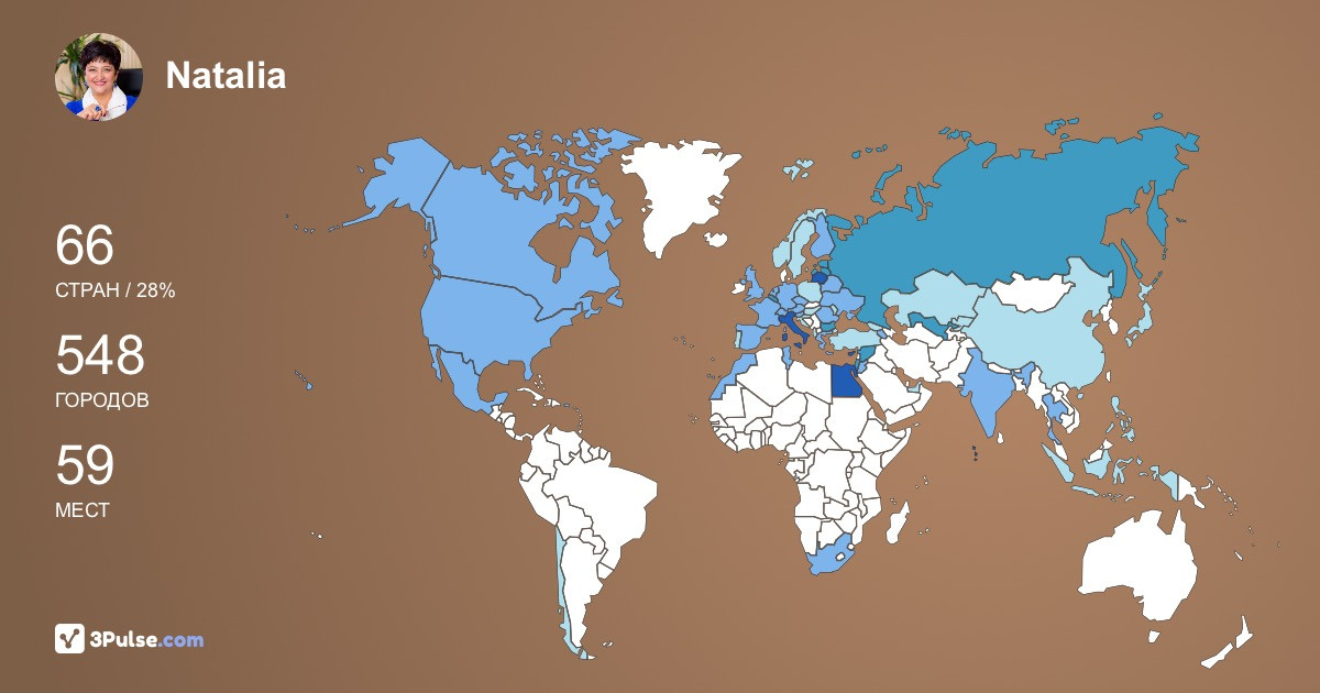 Natalia Evtikhieva's Travel Map Image