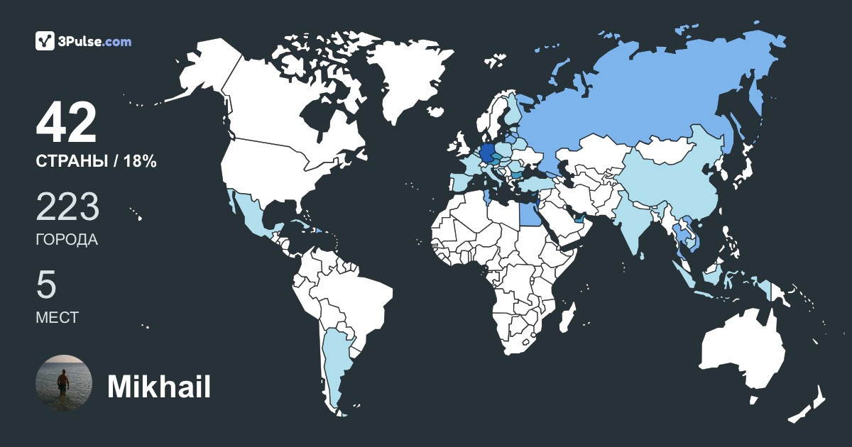 Изображение Карты путешествий Mikhail Dokutchaev