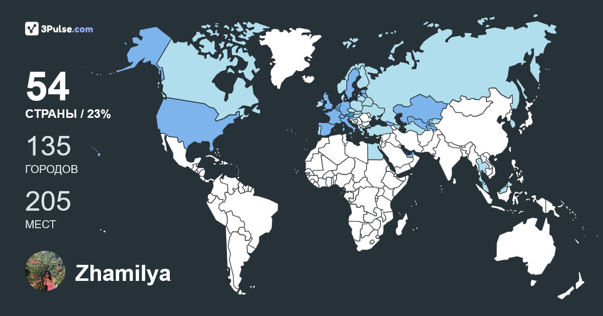 Zhamilya Aylimazh's Travel Map Image