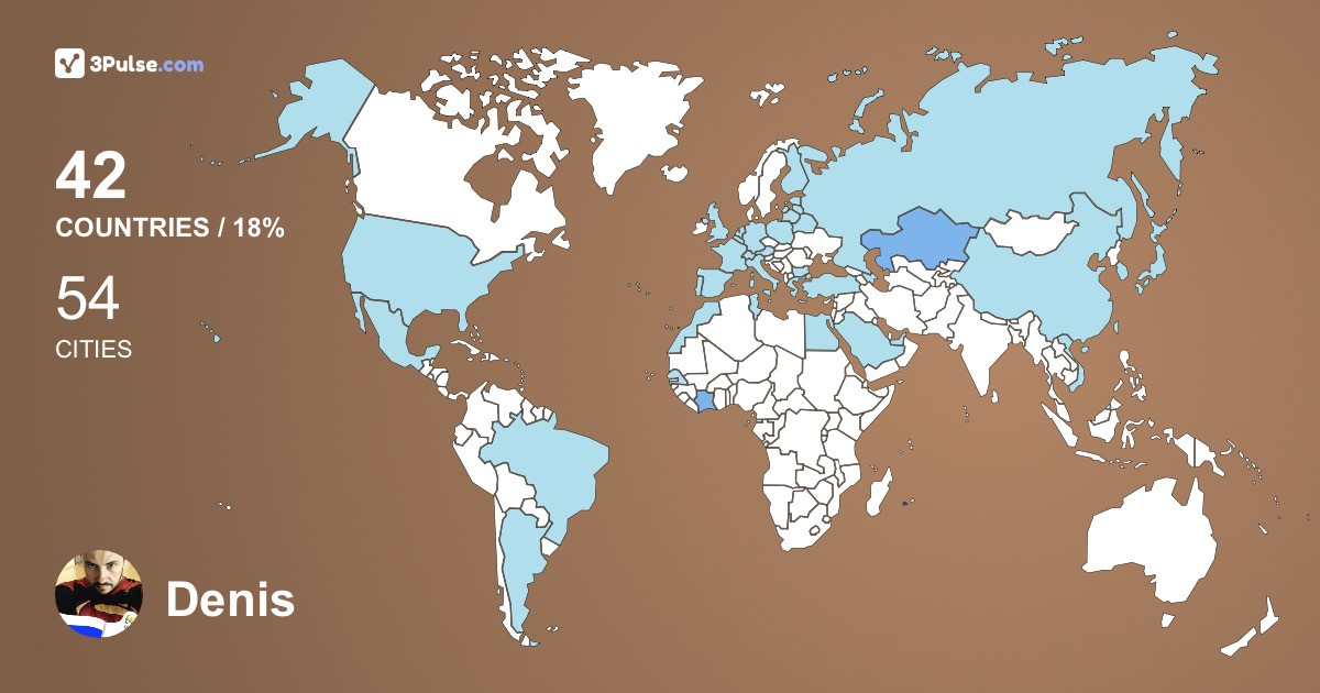 Denis Sekretev's Travel Map Image