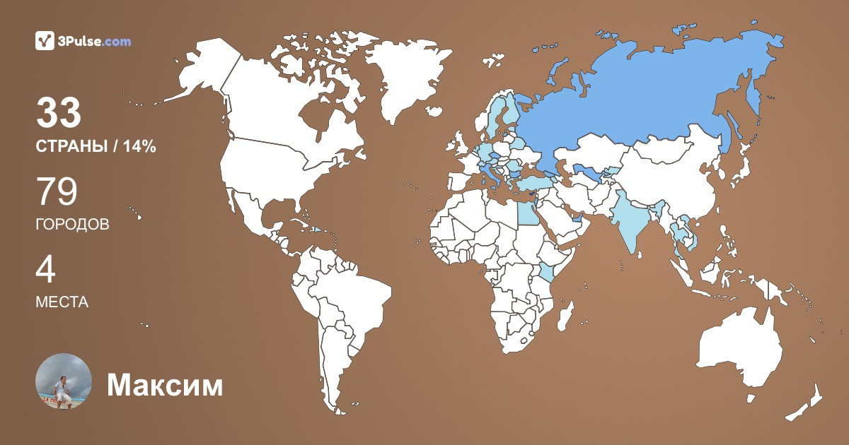 Максим Алагуров's Travel Map Image