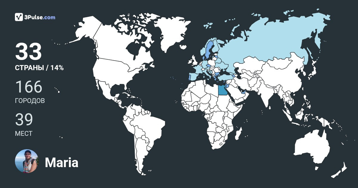 Maria Romanova's Travel Map Image