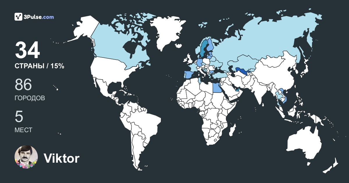 Изображение Карты путешествий Viktor Rulev