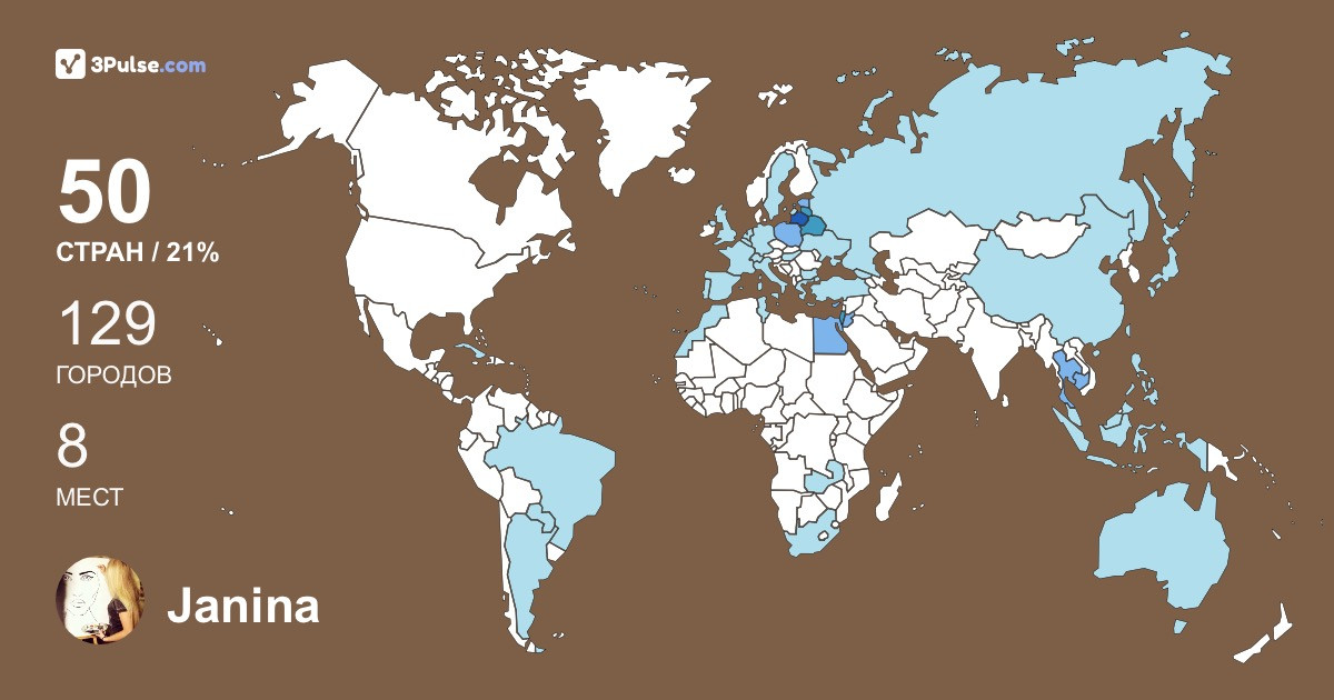 Janina Juchnik's Travel Map Image