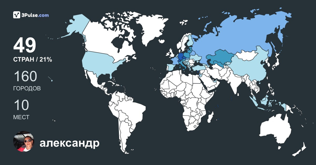 александр шмаков's Travel Map Image