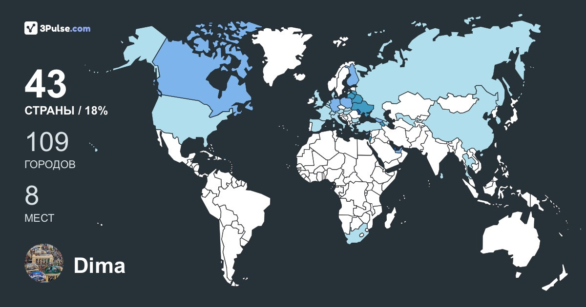 Dima Stefkin's Travel Map Image